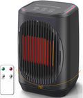 iFeiFan Indoor Electric Space Heater, 1500W Portable Electric Heaters with Overheating Protection, 3 Modes, 70° Oscillation, Remote, PTC Ceramic Fast Safety Small Heater (Black)