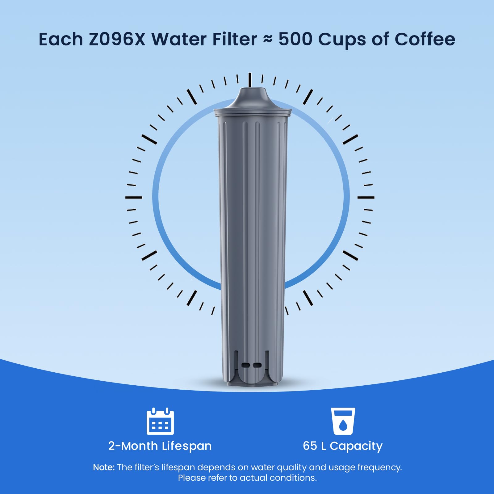 GLACIER FRESH Water Filter Compatible with Jura 71794 Claris Smart+ Filter Cartridge, Fits E6, E8, Z8, Z6, J6, ENA8, WE6, WE8 Coffee Machines, NSF/42 Certified, 1 Pack