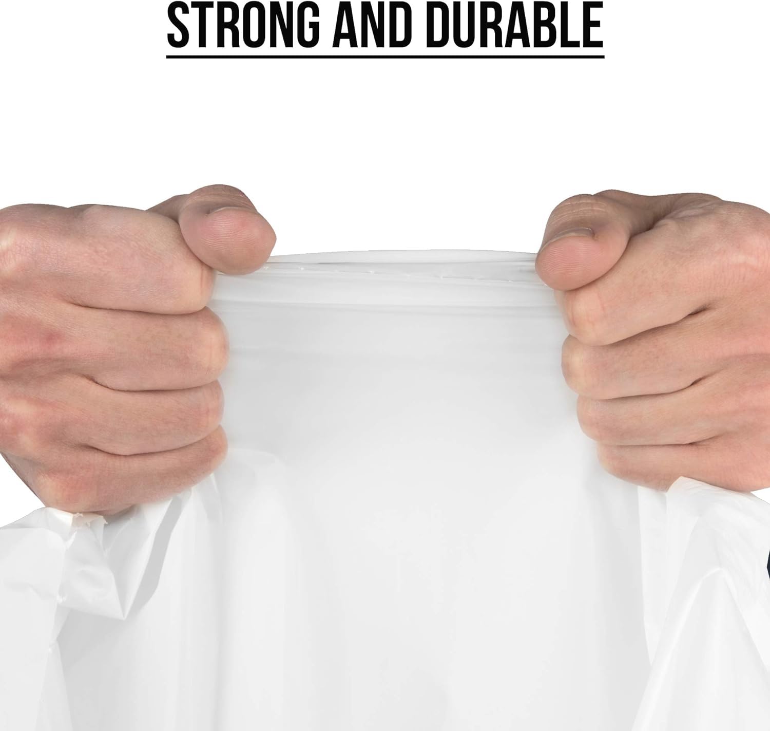 Aluf Plastics 21 Gallon 1 MIL White Drawstring Trash Bags - 28" x 34" - Pack of 45 - For Bathroom, Bedroom, Office, & Kitchen