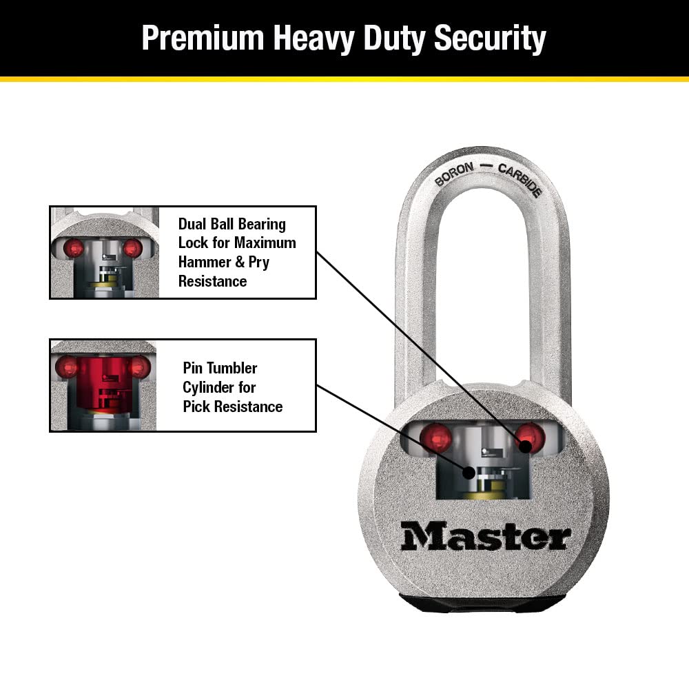 Master Lock Padlock, Magnum Solid Steel Lock, 2-1/2 in. Wide, M930XKADLH