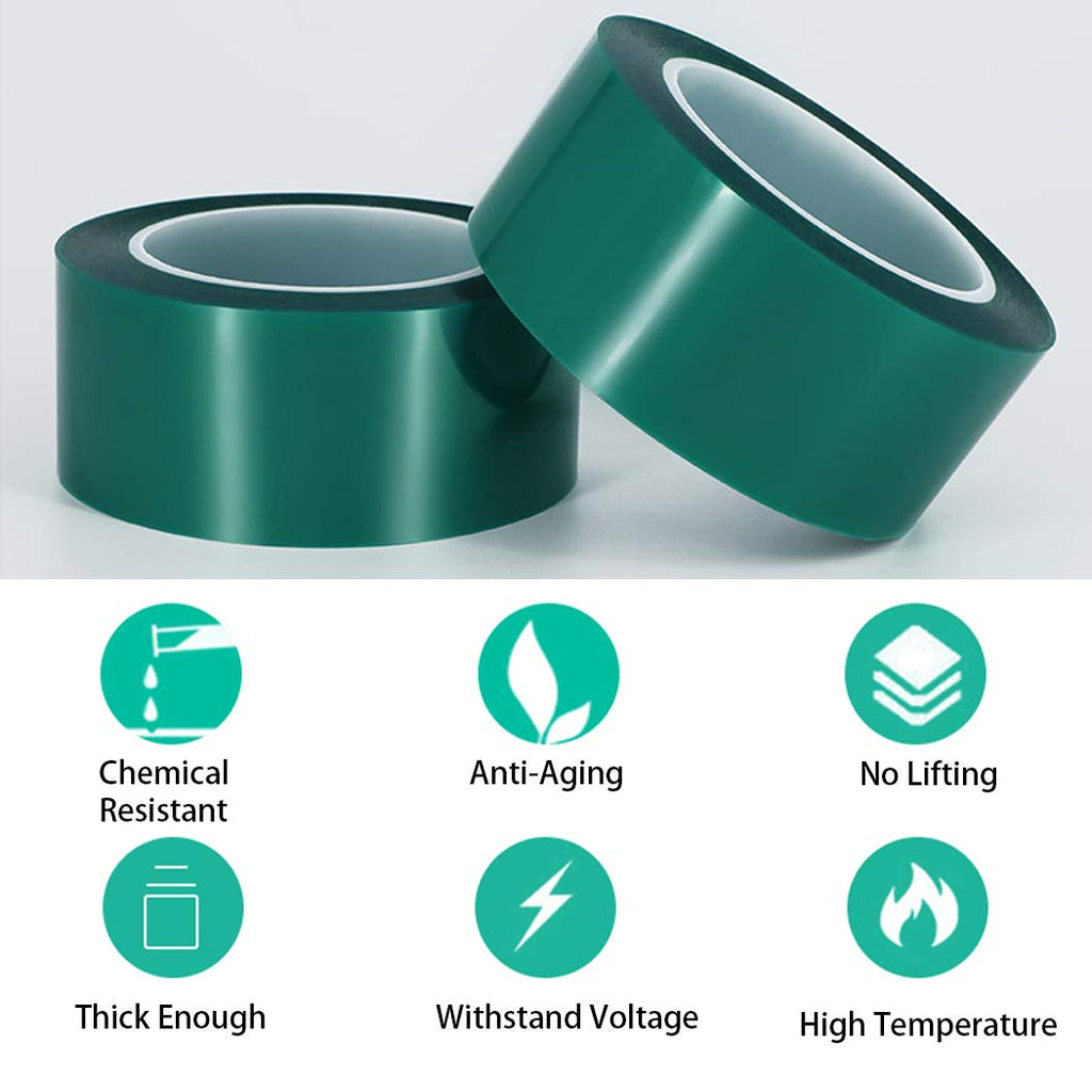 APT, 2 Mil Polyester Tape with Silicone Adhesive, Mylar, High Temperature, 3.5 Mil Thickness, Powder Coating, E-Coating, Anodizing, High Temp Masking (2" x 216 Feet)
