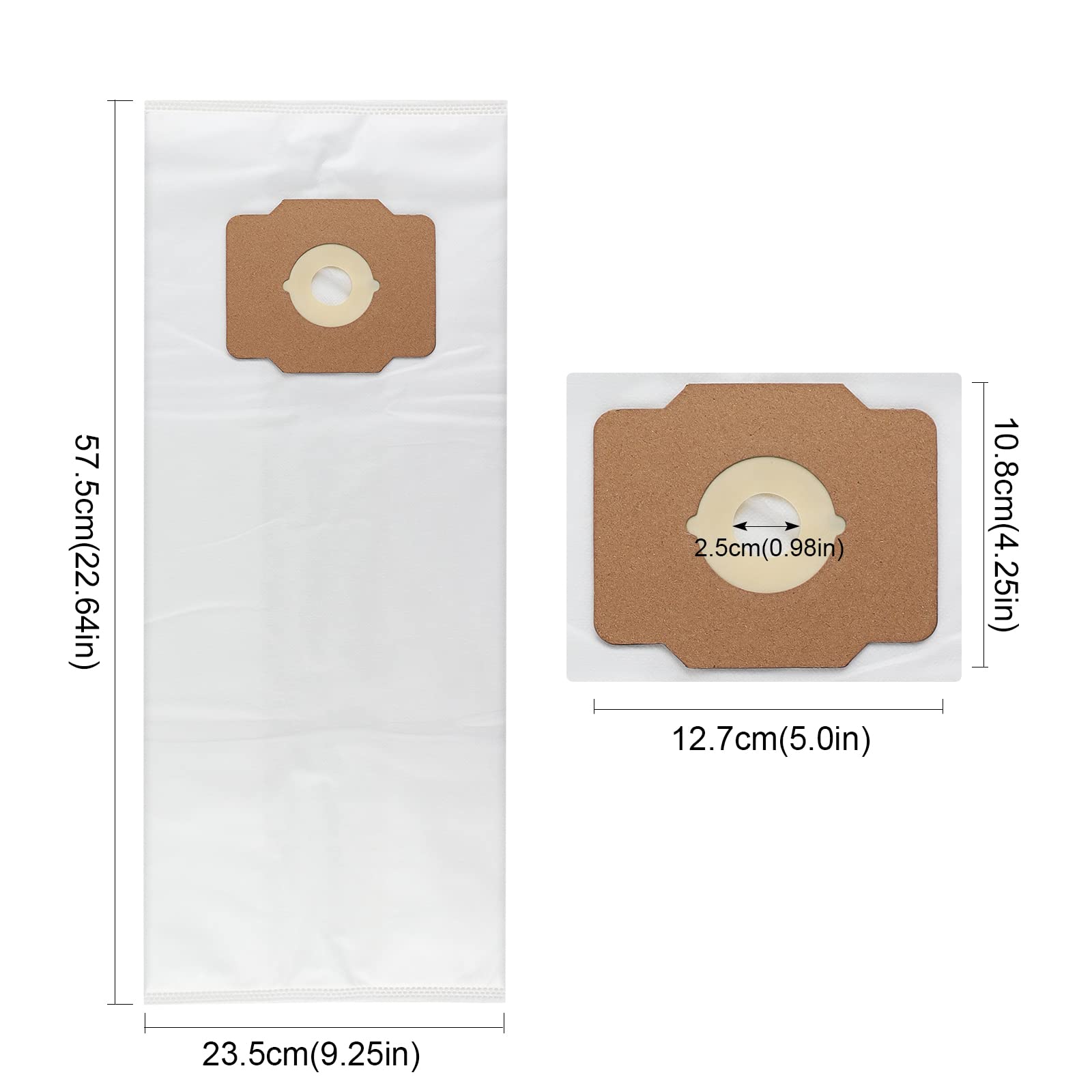 6 Pack Central Vacuum Bags Replacement for Beam, Electrolux, Eureka, Kenmore, Mastercraft, White Westinghouse, Nilfisk, Broan, Husky & Other Central Vac Systems - Non-Woven Cloth Material