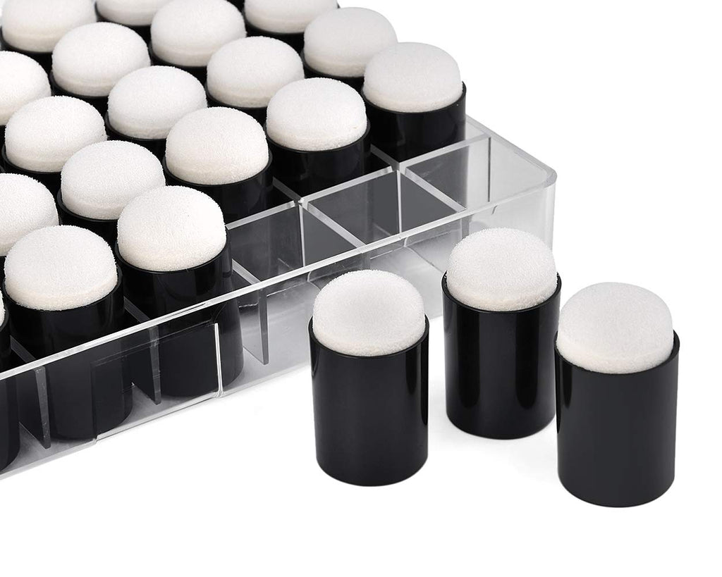 DS. DISTINCTIVE STYLE 40 Pieces Finger Sponge Dauber with Storage Case Craft Daubers for Chalk Ink Painting Card Making