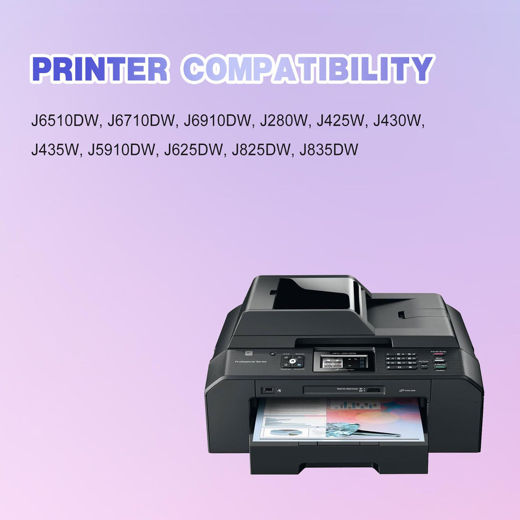 JoyPrinting LC75 Ink Cartridges Compatible LC71 LC75 Ink Cartridge Work for with MFC-J430W MFC-J825DW MFC-J435W MFC-J280W J835DW J625DW J425W J6710DW J5910DW J6510DW (8 Pack)