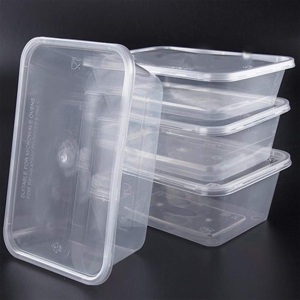 HOMEE Meal Prep Containers, 50 Pack- 26oz Plastic Storage Food Containers with Lids, Bento Box Reuse, Refrigerator Safe, Microwave, Dishwasher Safe, Gift for Mother's Day (White)