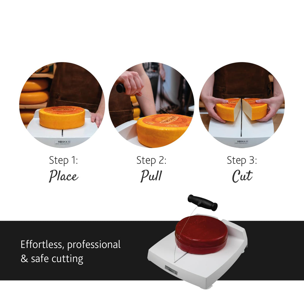 BOSKA Cheese Commander Pro Cutting Set - 6 Cheese Slicer Cutter Wires for Easy Fast Cutting Hard or Semi-Hard Block Cheese - Stainless Steel Kitchen Cooking Tool - Durable