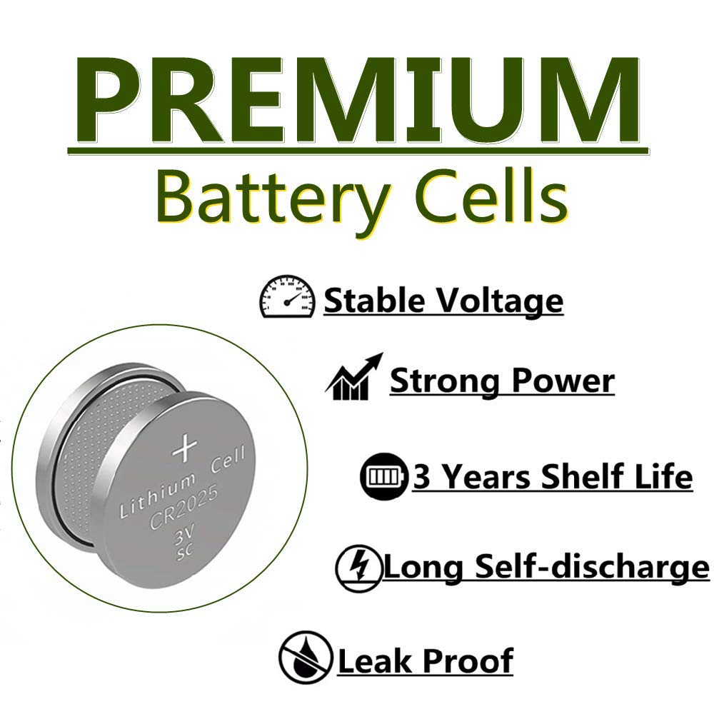 KaPonsec 50Packs 3V CR2025 Lithium Battery