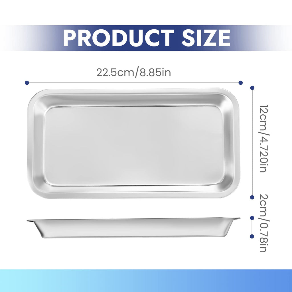 NUOMI Medical Surgical Tray Stainless Steel Instrument Trays Organizer 2 Pack Dental Procedure Tray Tool