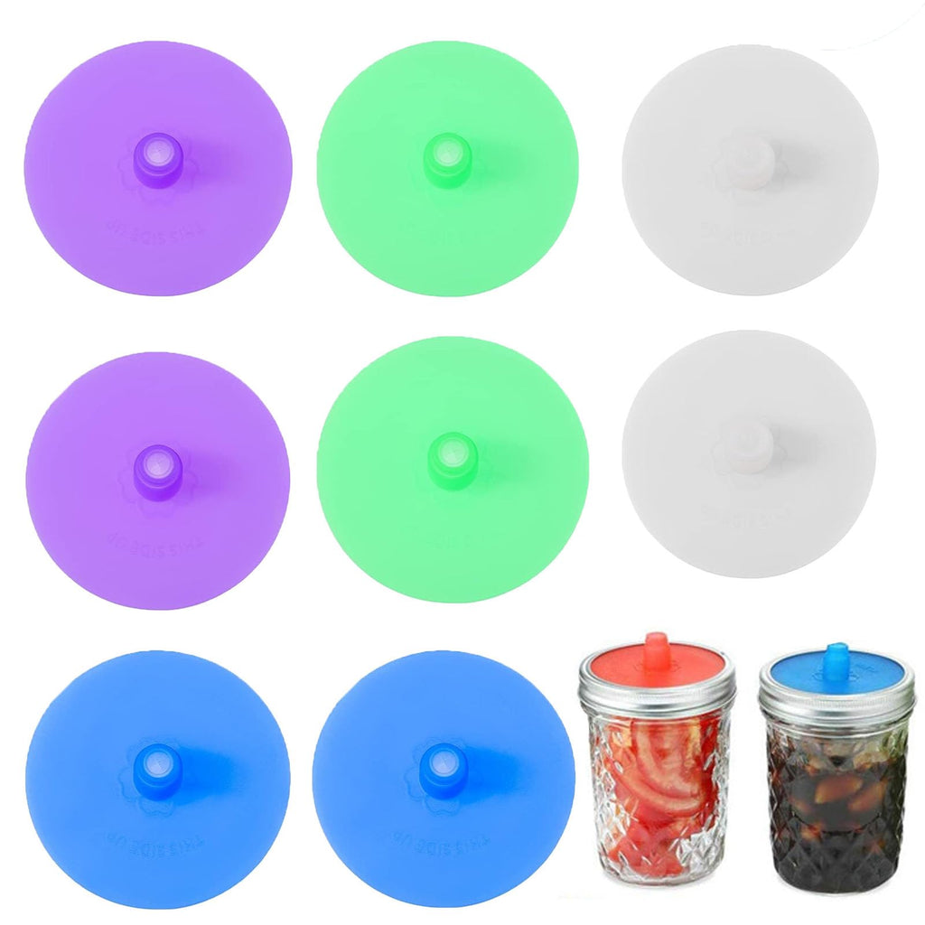 LinamHoz 8pcs Silicone Fermenting Lids, Jars Not Included, Pickle Pipes Silicone Mason Jar Fermentation Lid Mason Jar Cover for Kitchen Sauerkraut Kimchi Cellar