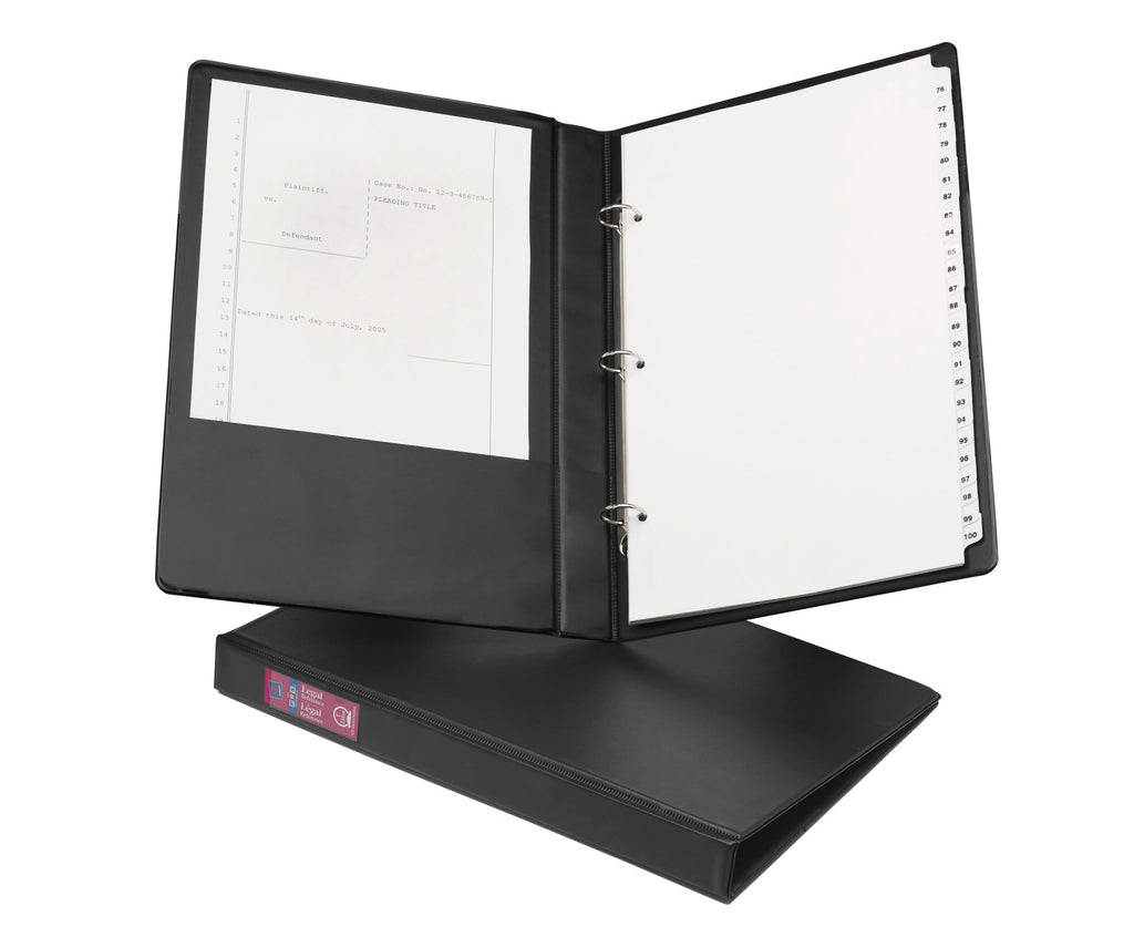 AVERY Legal Sized Binder, 1" Round Rings, Black, 2 Pockets, 175 Sheet Capacity (06400)