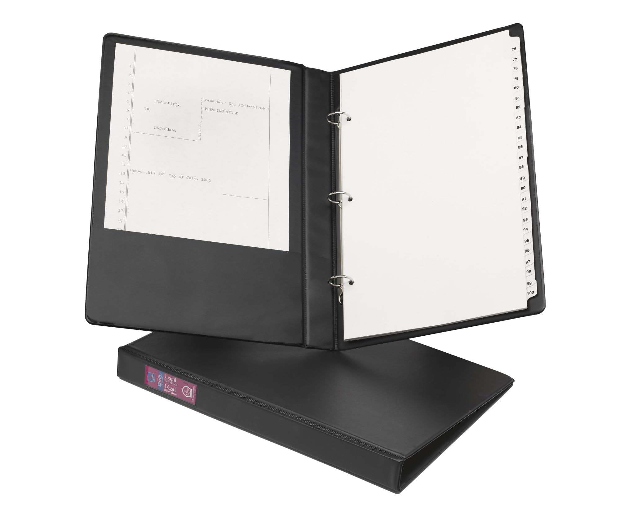AVERY Legal Sized Binder, 1" Round Rings, Black, 2 Pockets, 175 Sheet Capacity (06400)
