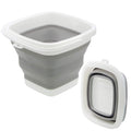 TOSSOW Folding Bucket 10L(2.64 Gallon) Fold-Able Water Container Portable Retractable Plastic Household Travel Used for Clean Car Washing or Home Storage Fishing Barrel (Grey)