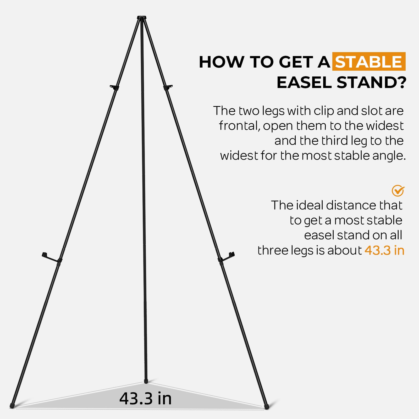 Nicpro Folding Easels for Display, 2 Pack 63 Inch Metal Floor Easel Stand Tripod Black Portable for Artist Poster Wedding with Carry Bag