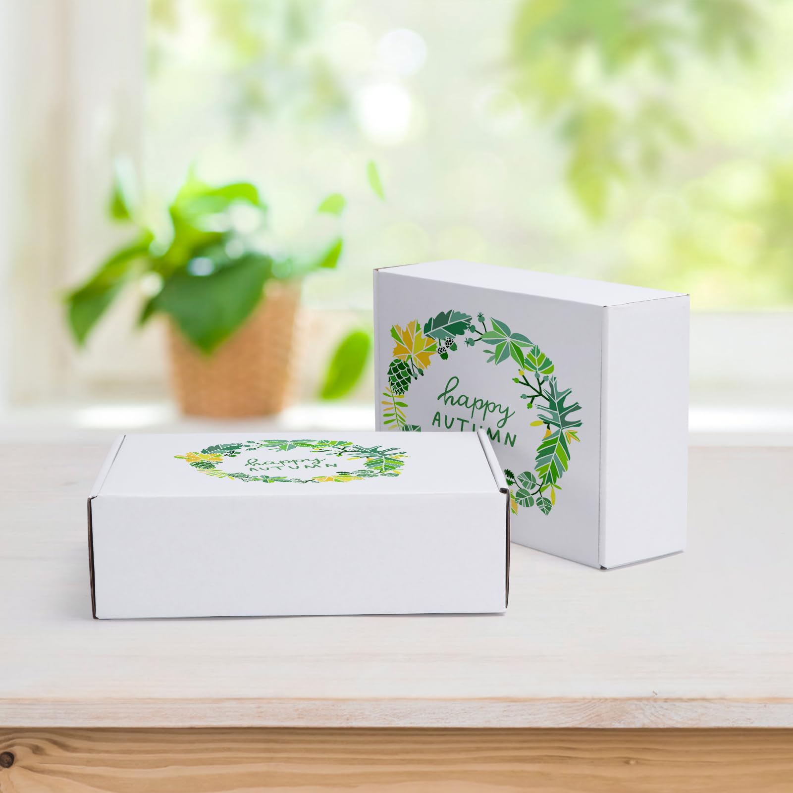 HORLIMER 10x7x3 inches Shipping Boxes Set of 25, White Corrugated Cardboard Box Literature Mailer