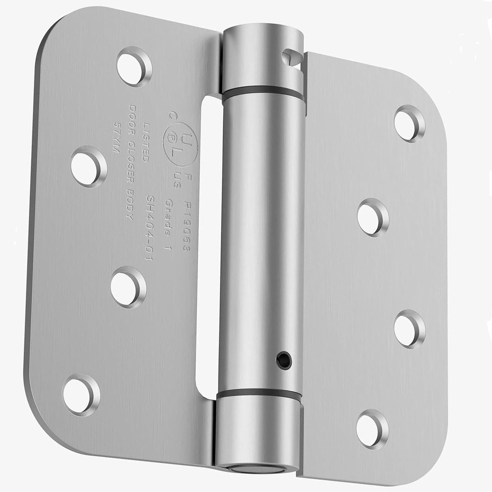 2 Pack Self Closing Door Hinge, 4 Inch Door Closer Hinge with 5/8'' Radius Corners, Adjustable Tension, Heavy-Duty Door Hardware, UL Listed, Brushed Nickel