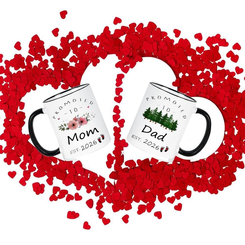 Mom Dad Est 2026 New Parent Gifts Dad Mom Pregnancy Announcement Gift Est 2026 Parent to be Gifts Mom Dad Coffee Mugs