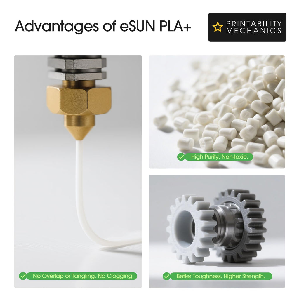 eSUN PLA Plus Filament 1.75mm, PLA Pro PLA+ 3D Printer Filament, Dimensional Accuracy +/- 0.03mm, 2.2 LBS (1KG) Spool 3D Printing Consumables for Most FDM 3D Printers, Black
