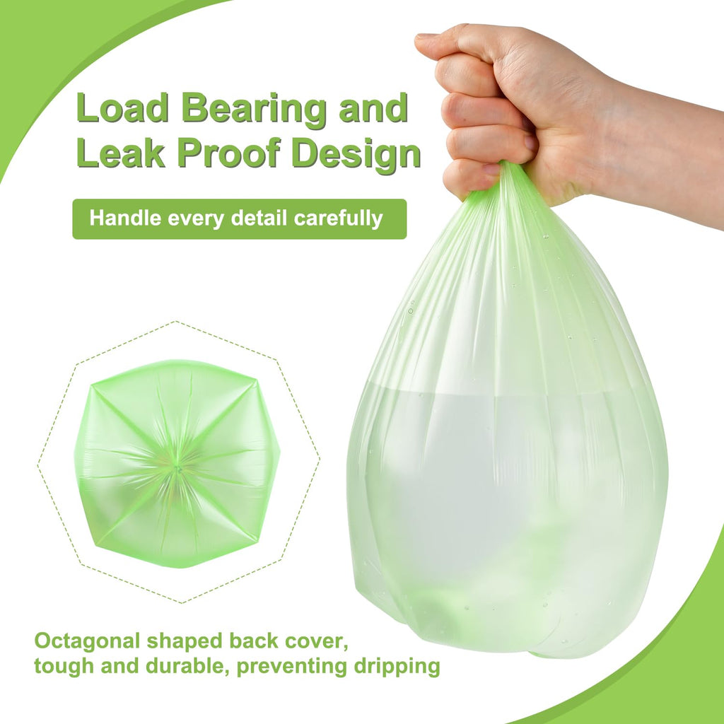 2.6 Gallon Trash Bags 200 Count, Garbage Bags, Recyclable Kitchen Garbage Bags, Suitable for Yard Trash Cans, Offices, Lawns, Bathrooms, Outdoor, Camping