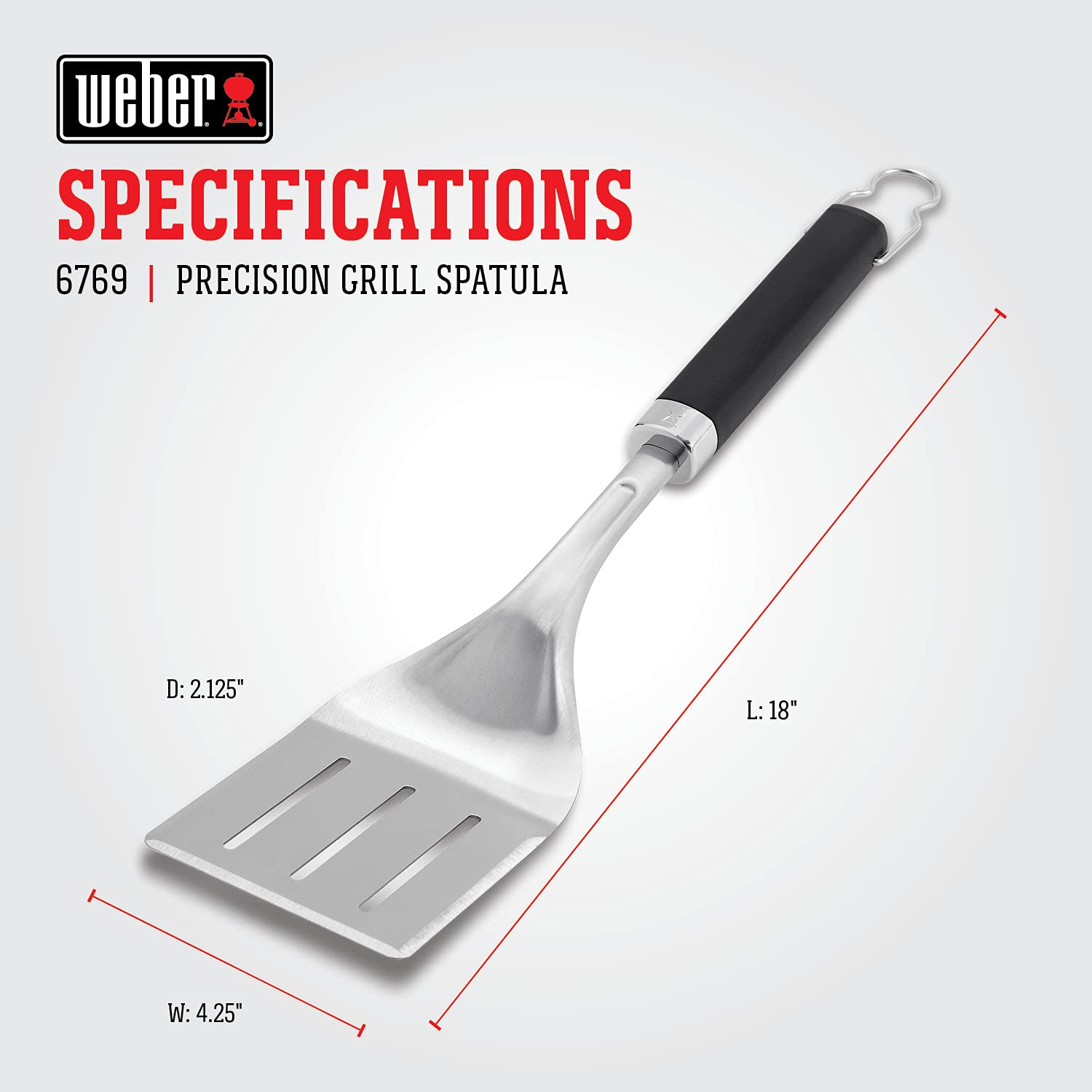 Weber Precision Grill Spatula, for BBQ Grilling,