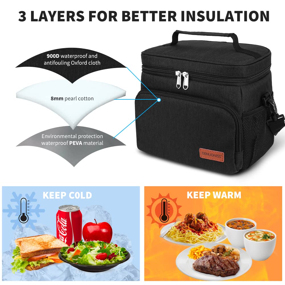 hombrima Lunch Bags, Insulated Lunch Box Cooler Bag for Kids Adults School Hiking Picnic