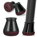 Chair Leg Floor Protectors 32Pcs Silicone Chair Leg Covers. Protective Caps for Chair Legs with Stronger Felt Slide, Avoid Noise and Scratches, Black Round S Fit 1/2" ~ 3/4" (14~19mm)