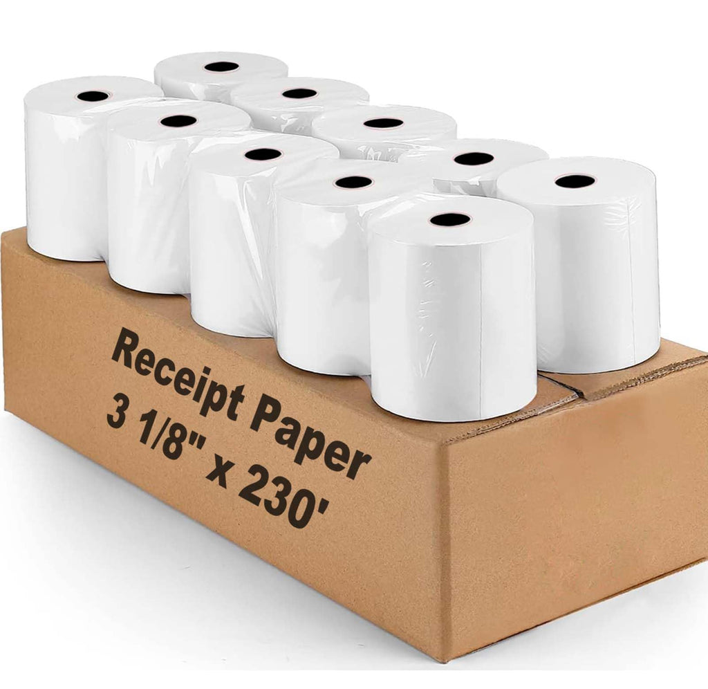 Coopaty 3 1/8 in x 230 ft Thermal Receipt Paper for POS Register (10 Rolls)