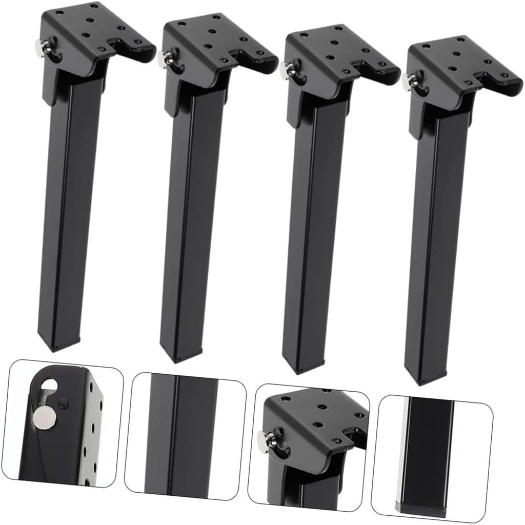 RHBLME 4 Pack Folding Table Legs, 15.75Inches/ 400mm Folding Legs Heavy Duty Metal Furniture Legs, Sofa Cabinet Dresser Legs for Home Decor Replacement Legs for Bed Table, with Mounting Screws