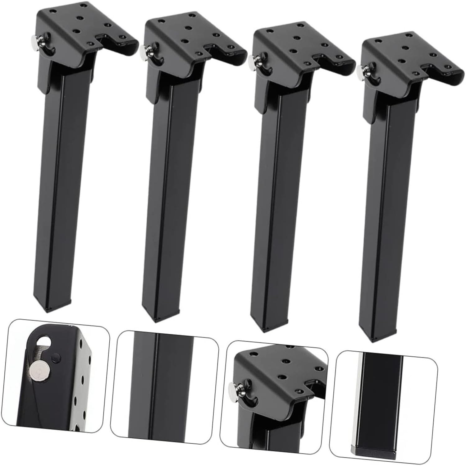 RHBLME 4 Pack Folding Table Legs, 15.75Inches/ 400mm Folding Legs Heavy Duty Metal Furniture Legs, Sofa Cabinet Dresser Legs for Home Decor Replacement Legs for Bed Table, with Mounting Screws