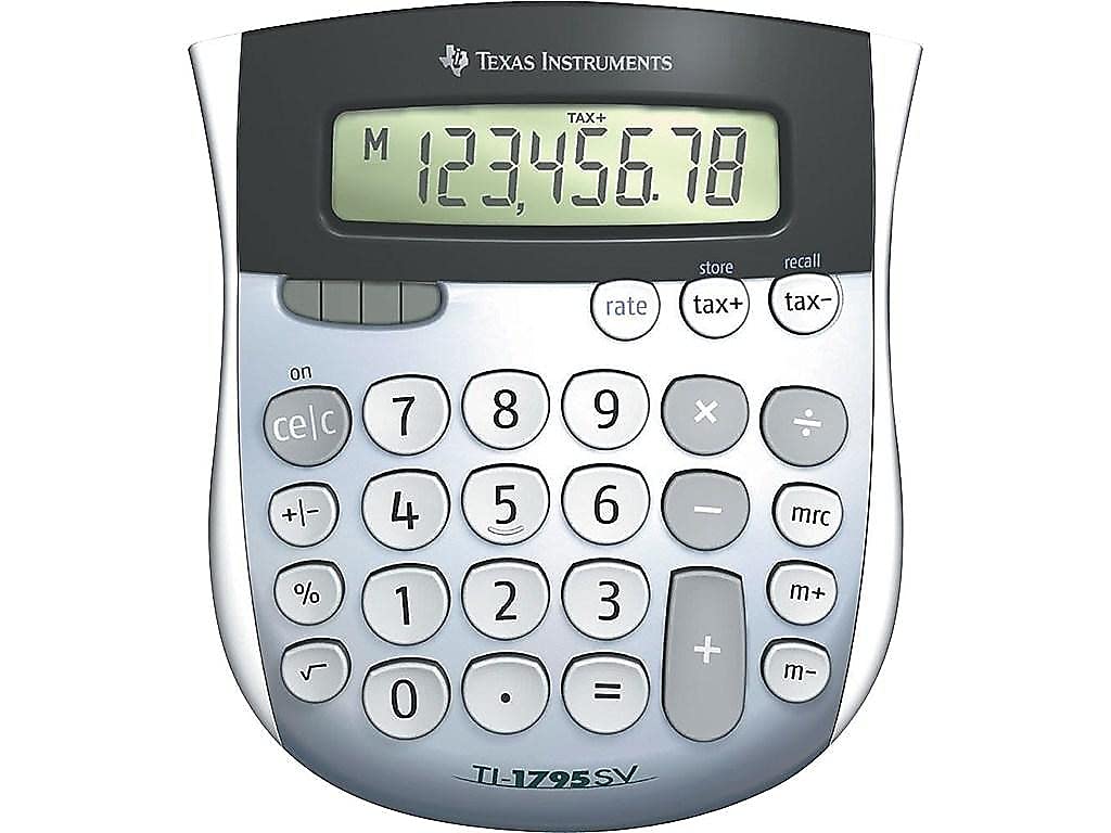 Texas Instruments TI1795SV Solar Office Calculator, Silver, 1 Pack