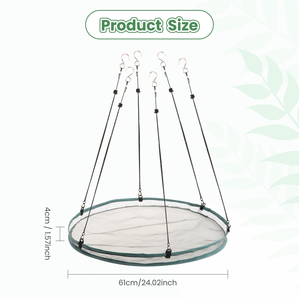 Bird Seed Catcher Tray Seed Hoop Hanging Hoop Garden Accessories for Bee Feeder Birds Lover Gardener Farmer,Seed Tray Platform, Outdoor Garden Accessories, Diameter 61cm