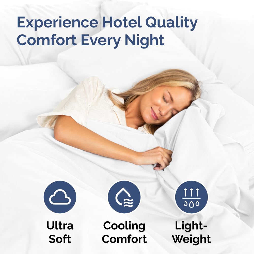 King Pillow Cases Set of 2 - Hotel Quality Queen Pillowcase Covers - Ultra-Soft, Comfortable, Cozy Bedding for Women, Men, Kids & Teens - Wrinkle Free & Machine Washable - White (No Pillows Included)