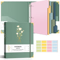 Aesthetic 3 Ring Binder 1 Inch Cute Three Round Rings Binders with Dividers Suitable for 8.5 x 11 Letter Size Paper Loose Leaf Binder with 2 Pockets for School Work