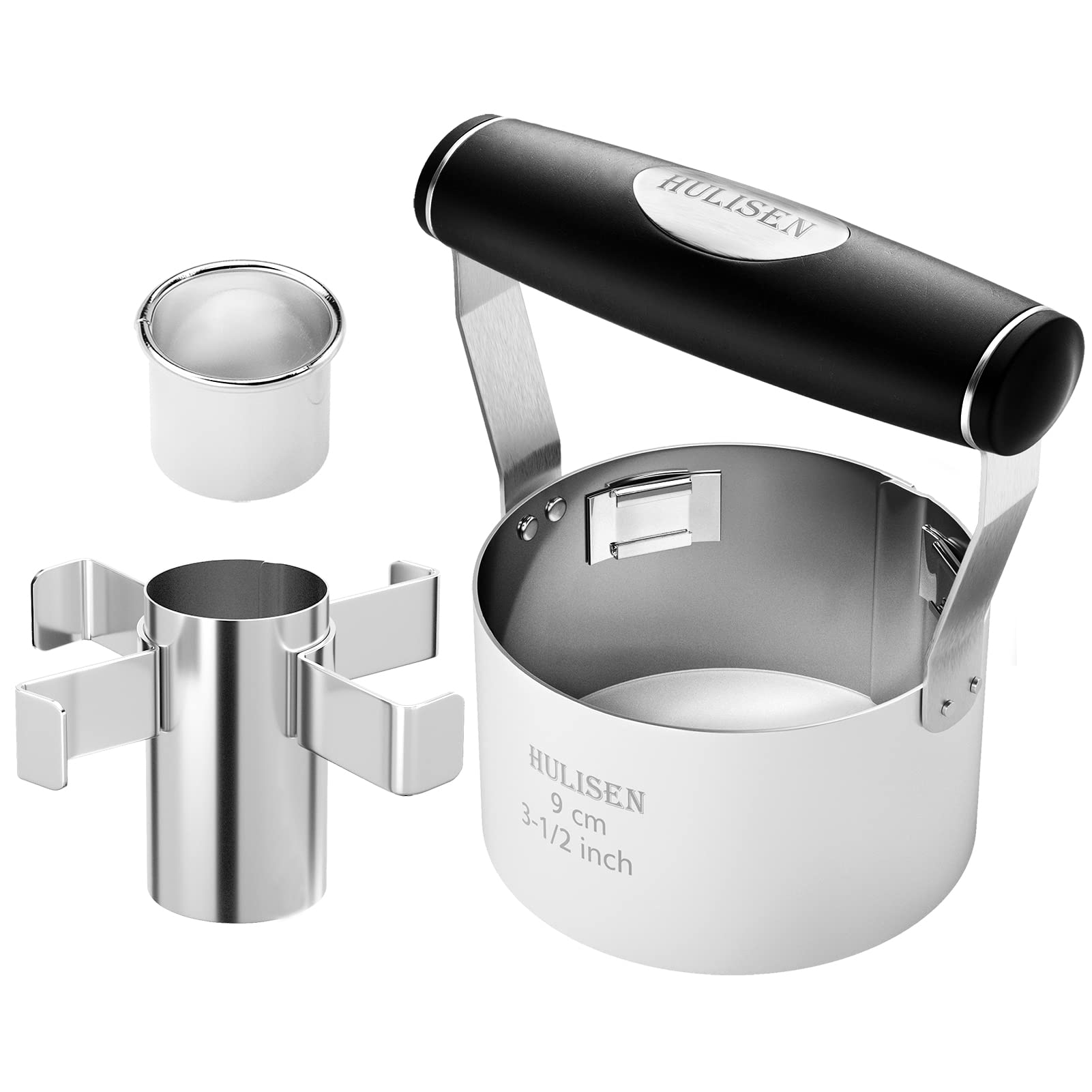 HULISEN Donut Cutter with Removable Center, 3.5" Stainless Steel Doughnut Cutter with Soft Grip Handle, Donut Cookie Cutters for Baking