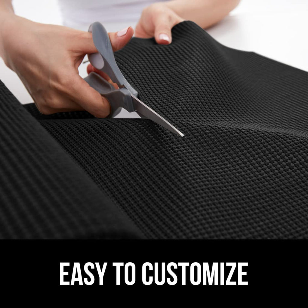 GORILLA GRIP Drawer and Shelf Liner, Strong Grip, Non Adhesive Easiest Install Mat, 12 in x 20 FT, Durable Organization Liners, Kitchen Cabinets Drawers Cupboards, Bathroom Storage Shelves, Black