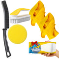 13 Piece Cleaning Buddies Accessories Bundle –10 Microfiber Cloths, 1 Heat-Sensitive Scrub Sponge, 1 Hand Brush & 1 Crevice Detail Brush | Non-Scratch, Super Absorbent, Cleaning Bundle (5)