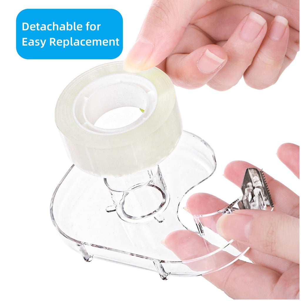 WRINGKIT 20 Pack Clear Tape with Dispenser, Refillable Tape Dispenser with Tape 0.7" x 1000", Office Tape Rolls with Dispenser Bulk, Transparent Tape Refills for Gift Wrapping, Crafting, School