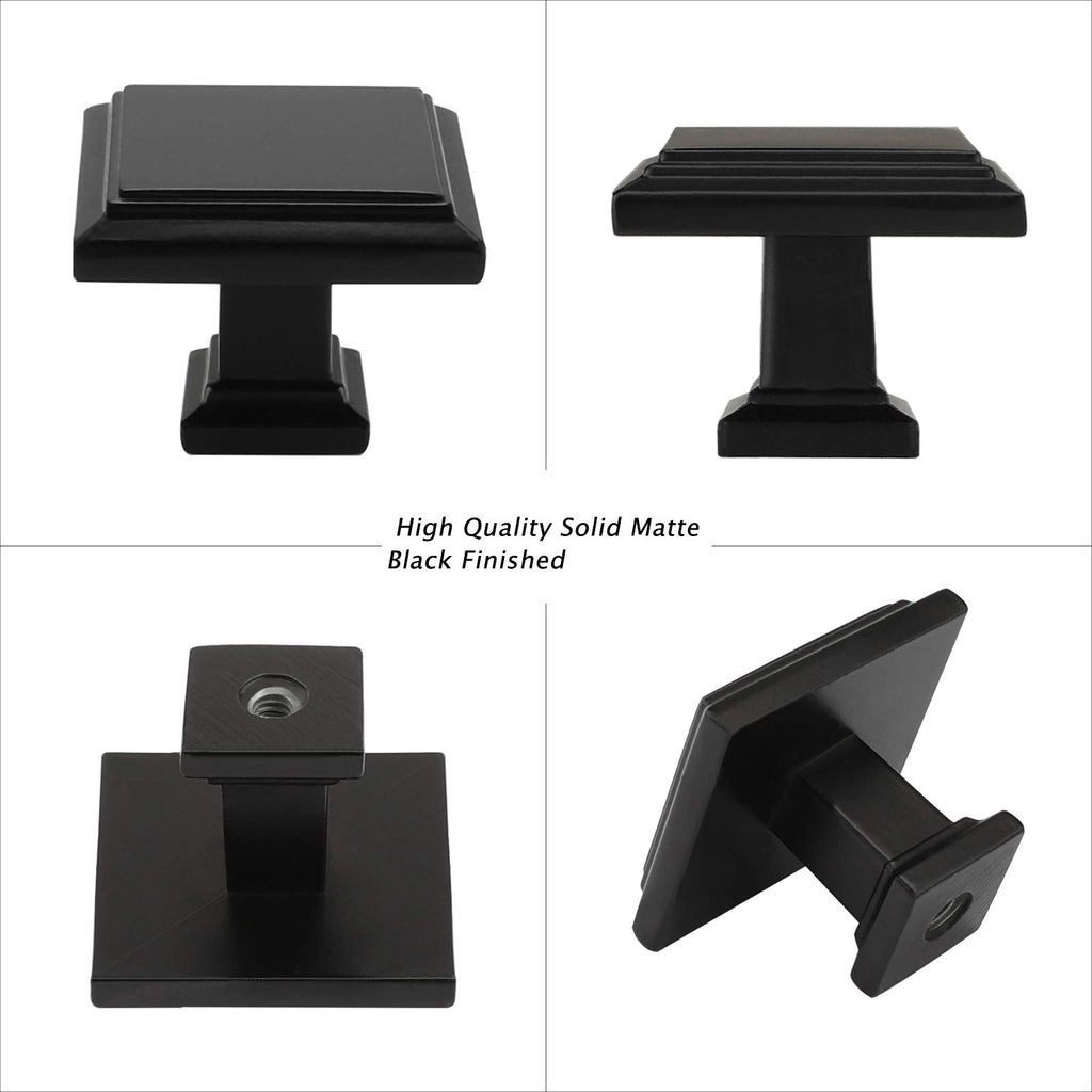 goldenwarm Black Dresser Knobs Kitchen Cupboard Knobs - 10 Pack Black Door Knobs Matte Black Drawer Knobs Cabinet Door Hardware Kitchen Drawer Knobs Bathroom Cupboard Knobs
