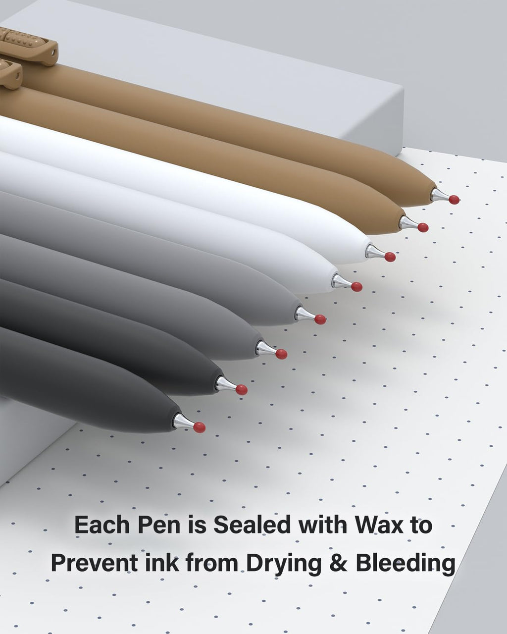 inkipen 16Pcs Gel Pens - 0.5mm Black Ink Pens Fine Point Smooth Writing, Quick Drying Retractable Pen for Journaling, Cute School & Office Supplies (black-white-16PCS)
