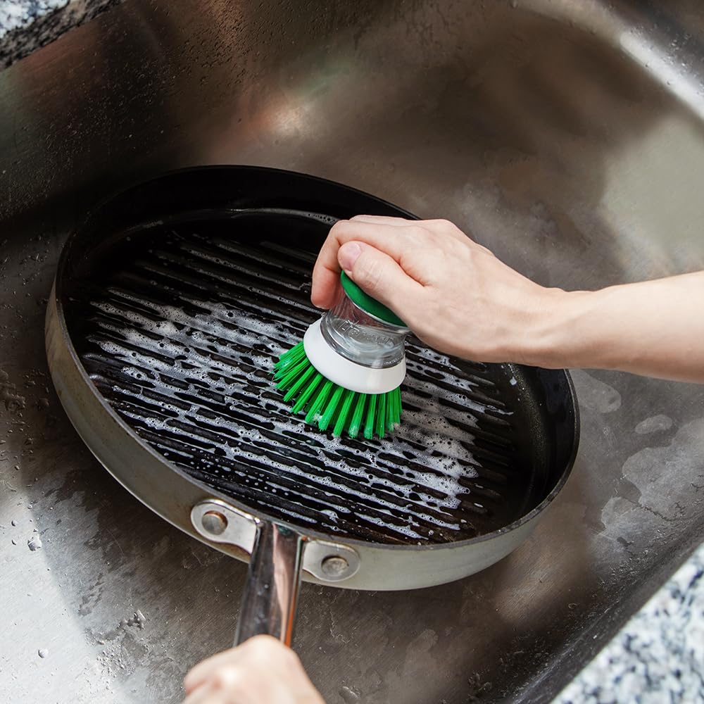 Libman Bottle & Dish Brush Kit | Cleaning Brushes for Kitchen Use | Straw Brush | Scrub Brushes for Dishes | Big Job Kitchen Brush | Palm Scrub Brush | 3 Different Brushes & Straw Cleaner Included