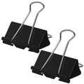 AMKIOKIO 48 Pack 2 inch Black Large Binder Clips - Jumbo Metal Clip Office Supplies, Paper Clamps for Secure Document Binding, Strong Metal Paper Clips