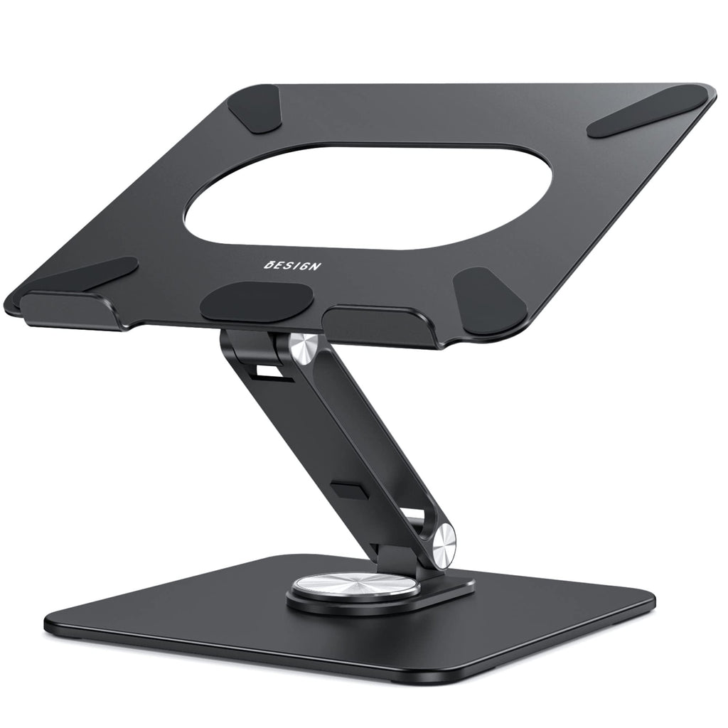 BESIGN LSX7 Laptop Stand with 360° Rotating Base, Ergonomic Adjustable Notebook Stand, Riser Holder Computer Stand Compatible with Air, Pro, Dell, HP, Lenovo More 10-15.6" Laptops, Lapdesk, Black