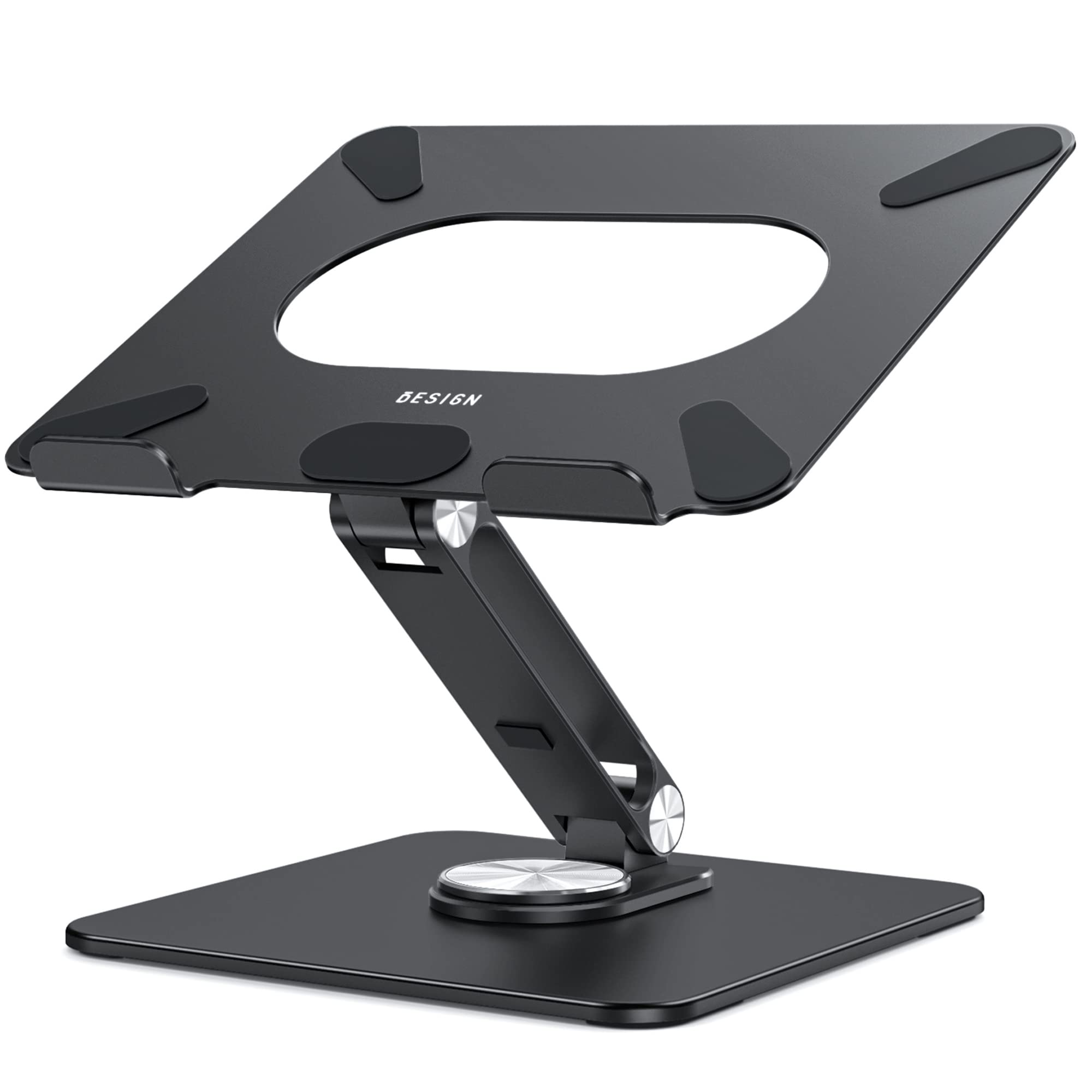 BESIGN LSX7 Laptop Stand with 360° Rotating Base, Ergonomic Adjustable Notebook Stand, Riser Holder Computer Stand Compatible with Air, Pro, Dell, HP, Lenovo More 10-15.6" Laptops, Lapdesk, Black