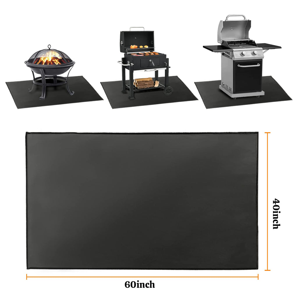 LeadCon 60 × 40 Inch Large Under Grill Mat, Fireproof Pit Mat for Grill Deck and Patio Protector, Flat Top Grill, Outdoor Charcoal, Fire Resistant Rugs for Fireplace, Reusable Fire Pit Mat…