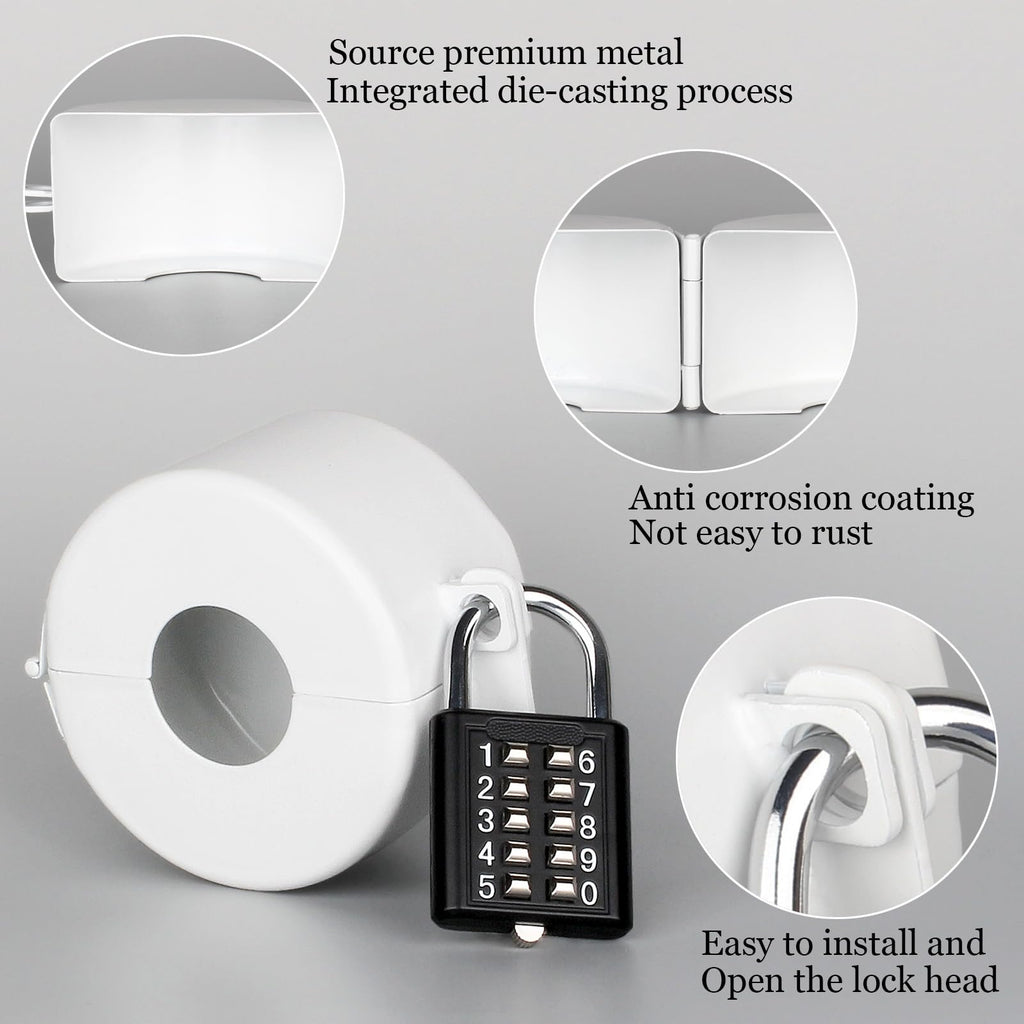 Posnaland Door Knob Lockout Devices, Round Door Handle Lock Cover - Used for Covering and Door Knob Lock Out, Prevents Turning of Door Handle and Unauthorized Access to Keyhole (White)