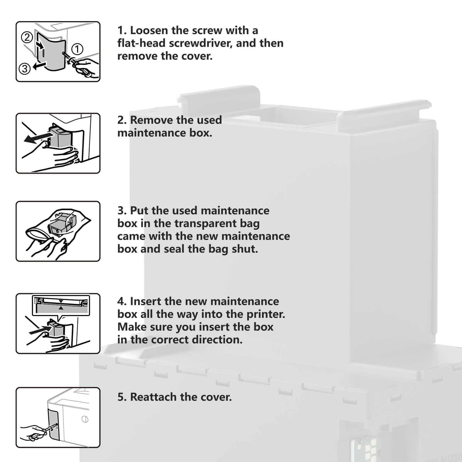 T04D1 Maintenance Box for EcoTank ET-15000 ET-3760 ET-3850 ET-4850 ET-4760 ET-3750, T04D100 Ink Maintenance Box for ET15000 ET-4750 ET-3830 ET-3843 ET-5150 ET-2980 ET3760 Printer, TO4D1/04D1/EWMB2