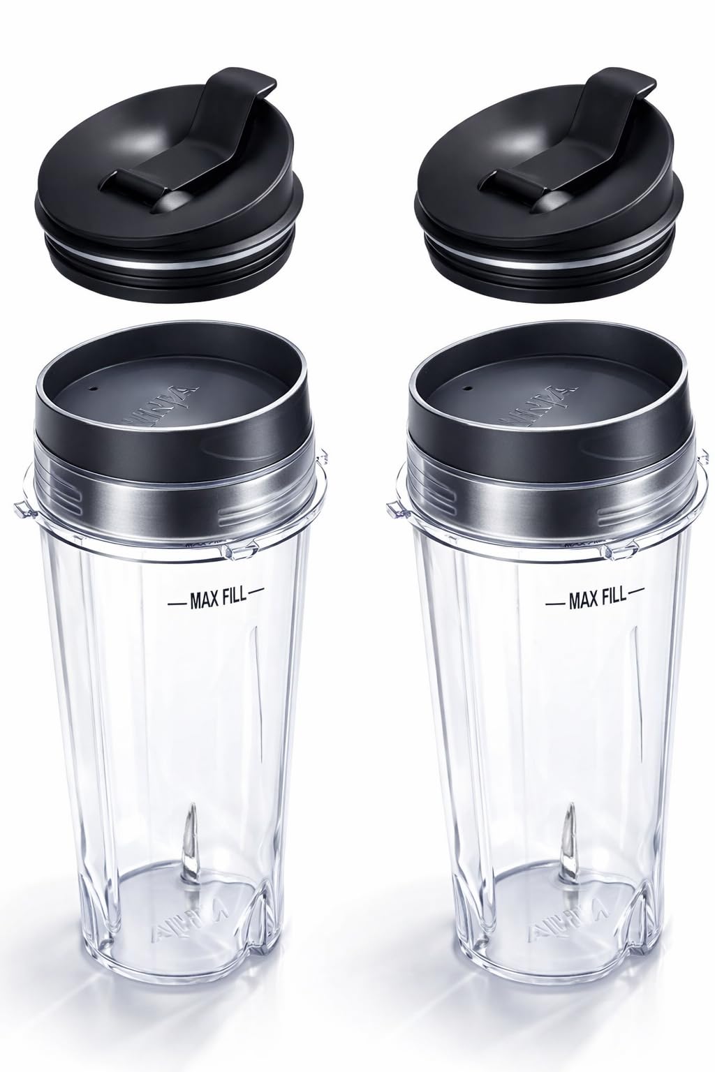 2 Pack 16 oz Blender Cups with Leakproof Sip Lids Compatible with Nutri Ninja, Replacement Single Serve Cups for BL660 BL663 BL740 BL770 BL780 BL810 BL771
