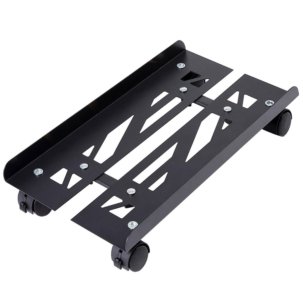Computer Tower Stand, Adjustable Metal PC Stand for Floor, PC Tower Stand with 4 Locking Caster Wheels, CPU Holder, Mobile CPU Stand for Gaming Office Desk
