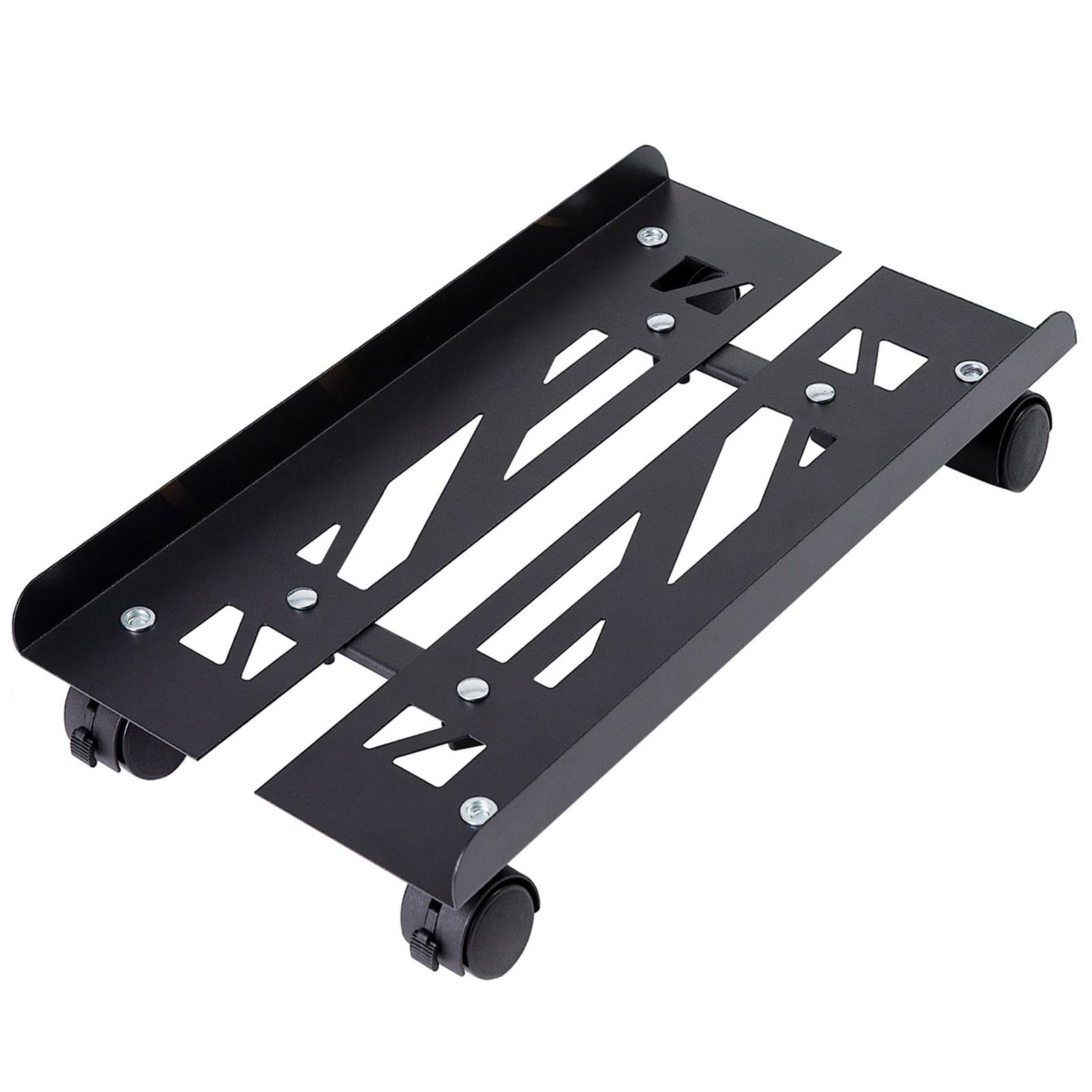 Computer Tower Stand, Adjustable Metal PC Stand for Floor, PC Tower Stand with 4 Locking Caster Wheels, CPU Holder, Mobile CPU Stand for Gaming Office Desk