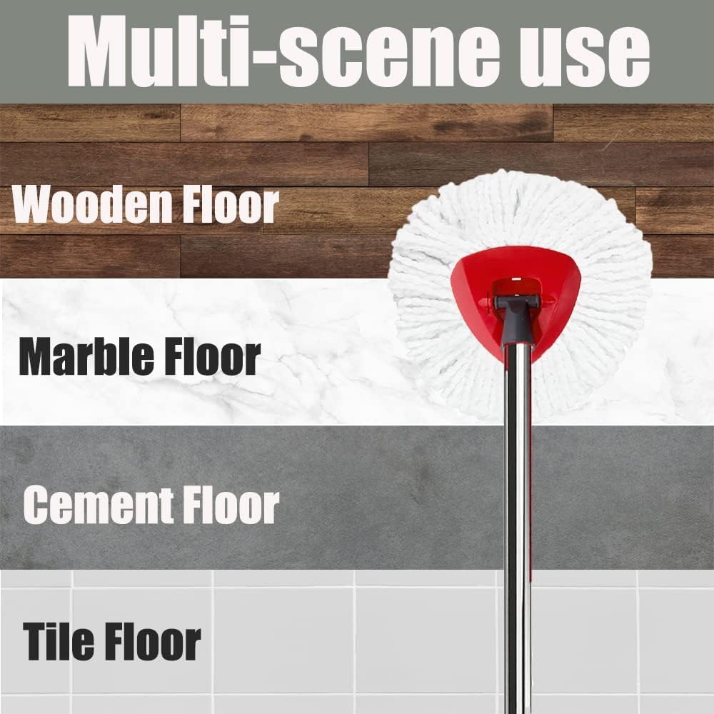 4 Pack Spin Mop Head Replace for Vileda/O-Cedar EasyWring 1 Tank,Compatible with Vileda/Ocedar Triangle Swivel Mops Microfiber Swivel Mop Refill,Deep Clean (4 mop refills)