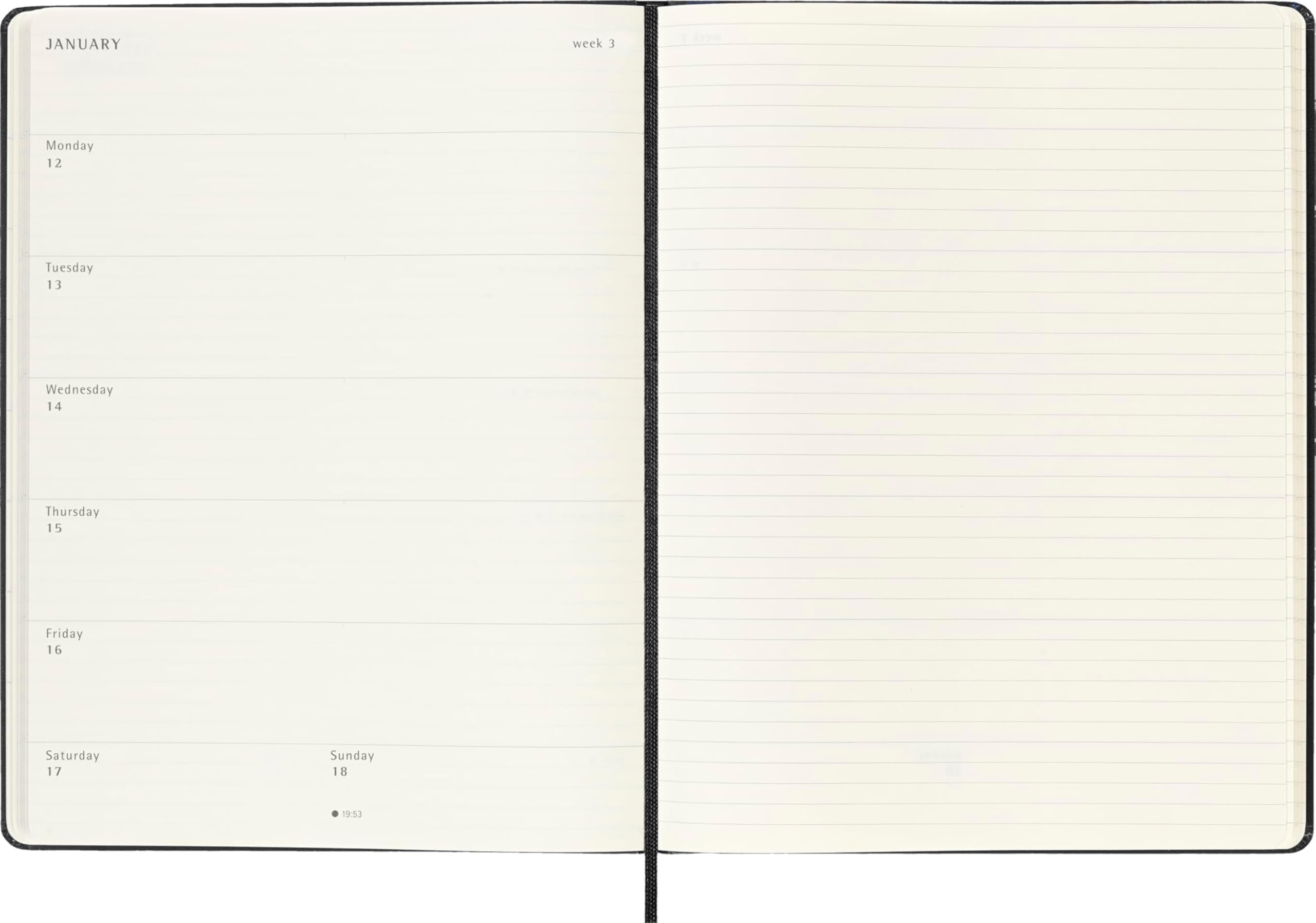 Moleskine Classic 18 Month 2025-2026 Weekly Planner, Hard Cover, XL (7.5" x 10"), Black, 208 pages